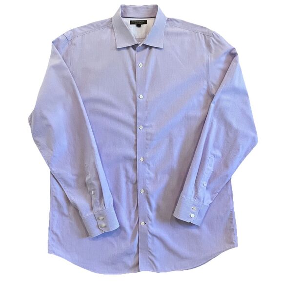 Banana Republic Men’s Slim Fit Poplin Button Up Non Iron Lavender Striped XL - Picture 1 of 12